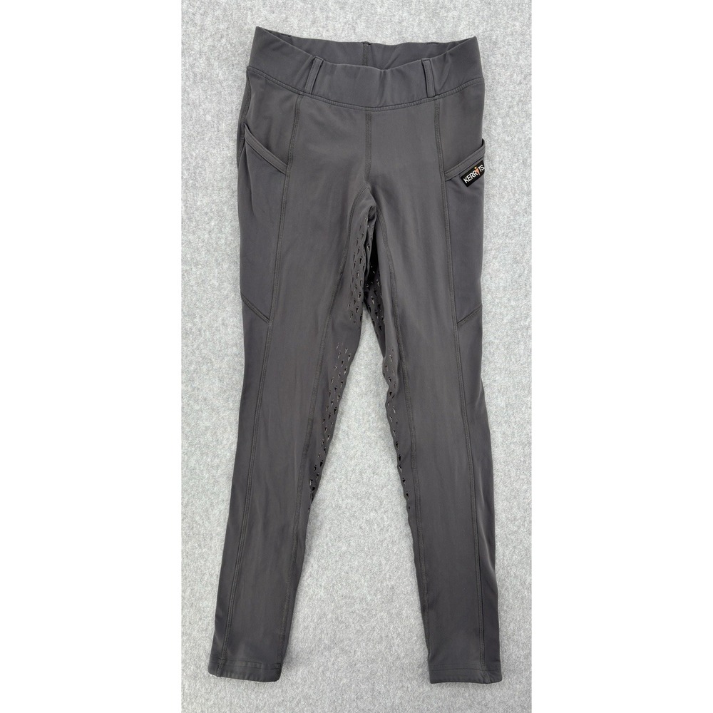 Kerrits Womens Riding Tights Gray Full Seat Grip Equestrian Made USA XS